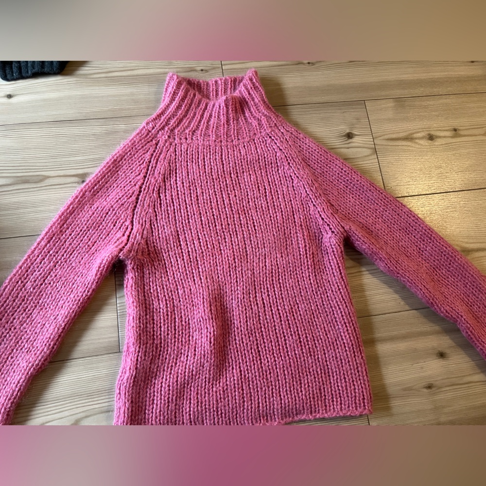 Margaret O'Leary Mohair Chunky Knit Sweater in Pink Small
